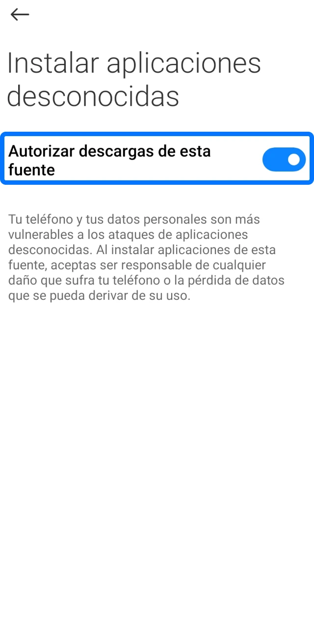 Habilita fuentes desconocidas en ajustes de Android para instalar la app de 1win.