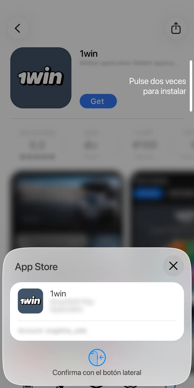 Esperá a que finalice la descarga y se instale la app de 1win en tu dispositivo iOS.