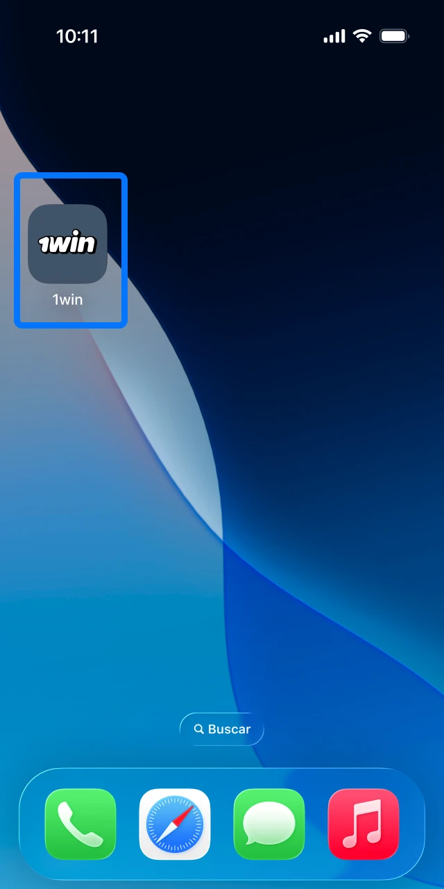 Abrí la app de 1win y concedé los permisos básicos si el sistema los solicita.