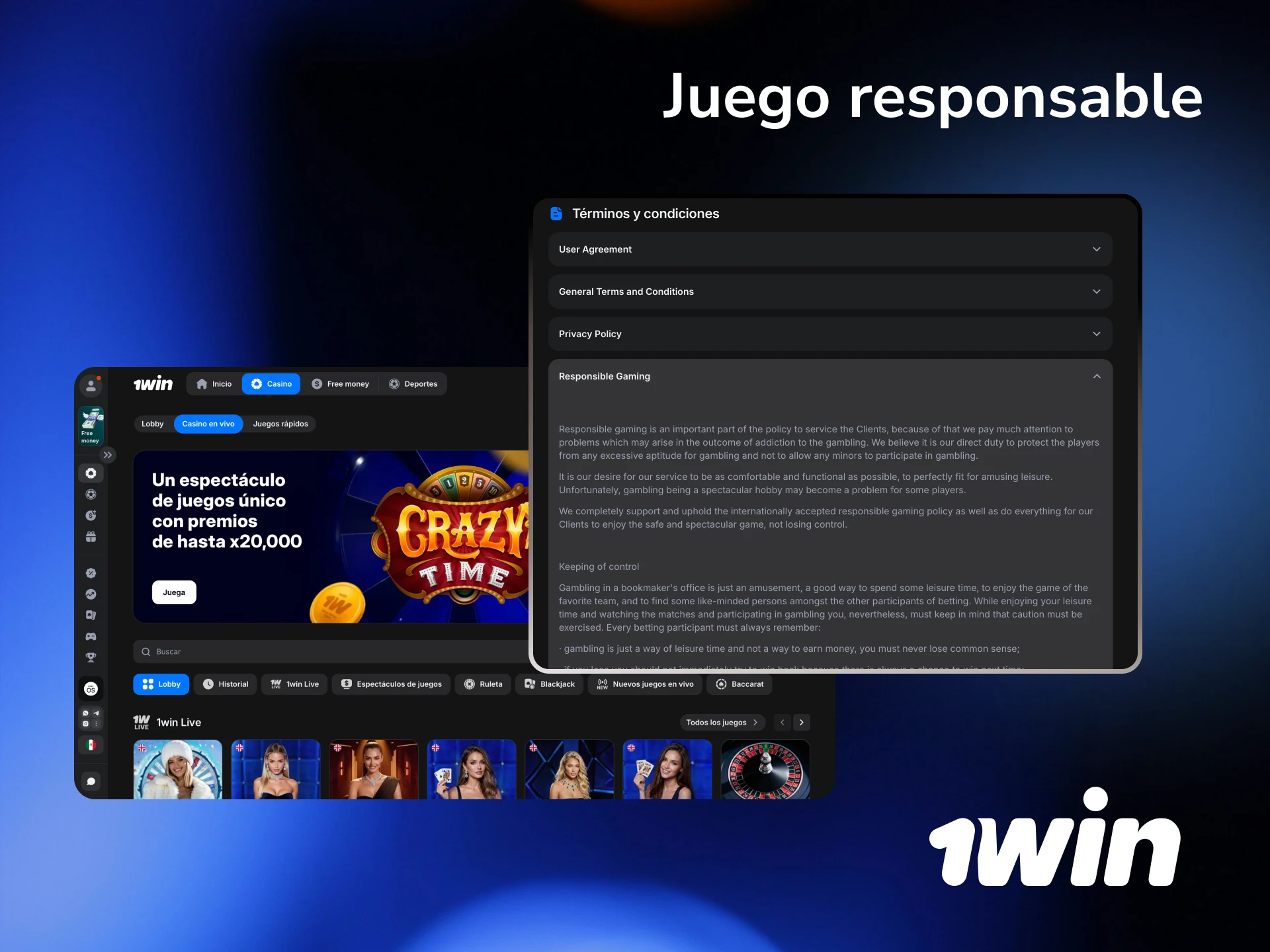 Herramientas de juego responsable en 1win para establecer límites y proteger tu saldo.