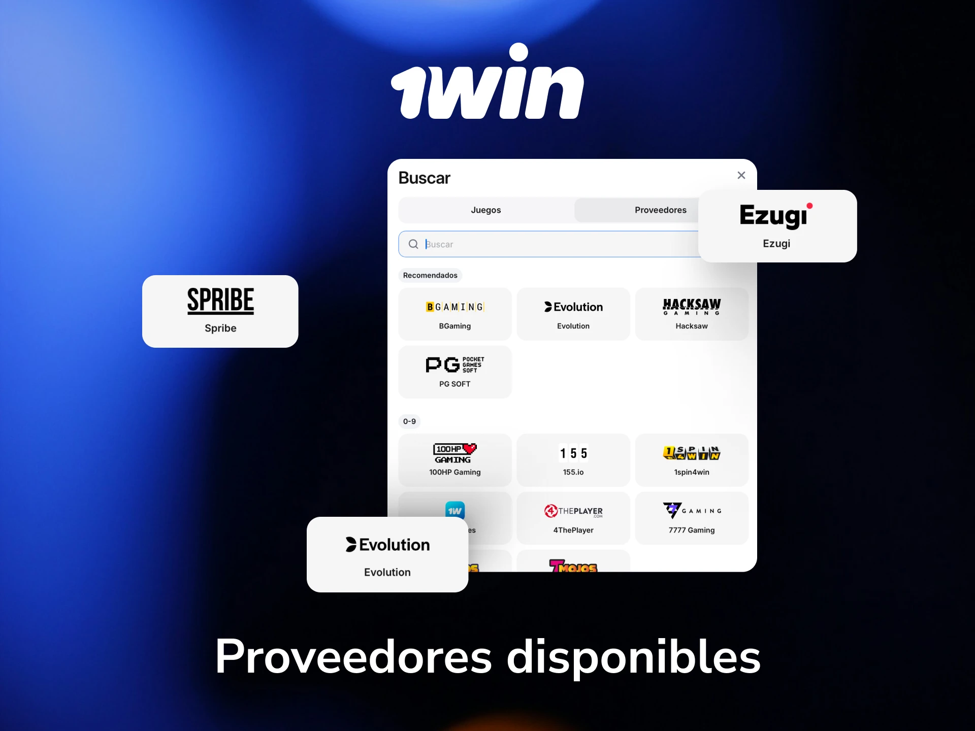 Conocé los principales proveedores de juegos disponibles en el casino online de 1win para México.