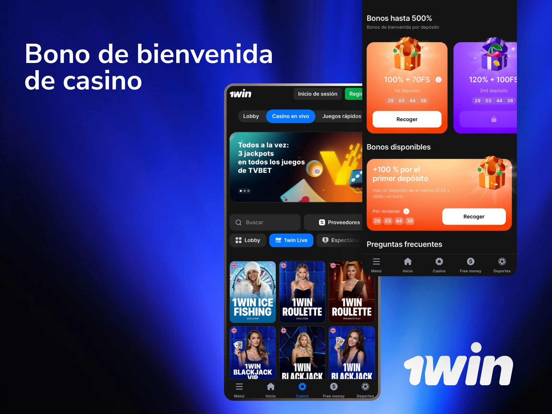 Activá el bono de bienvenida de casino en 1win y recibí bonificación y giros gratis desde tu primer depósito en México.