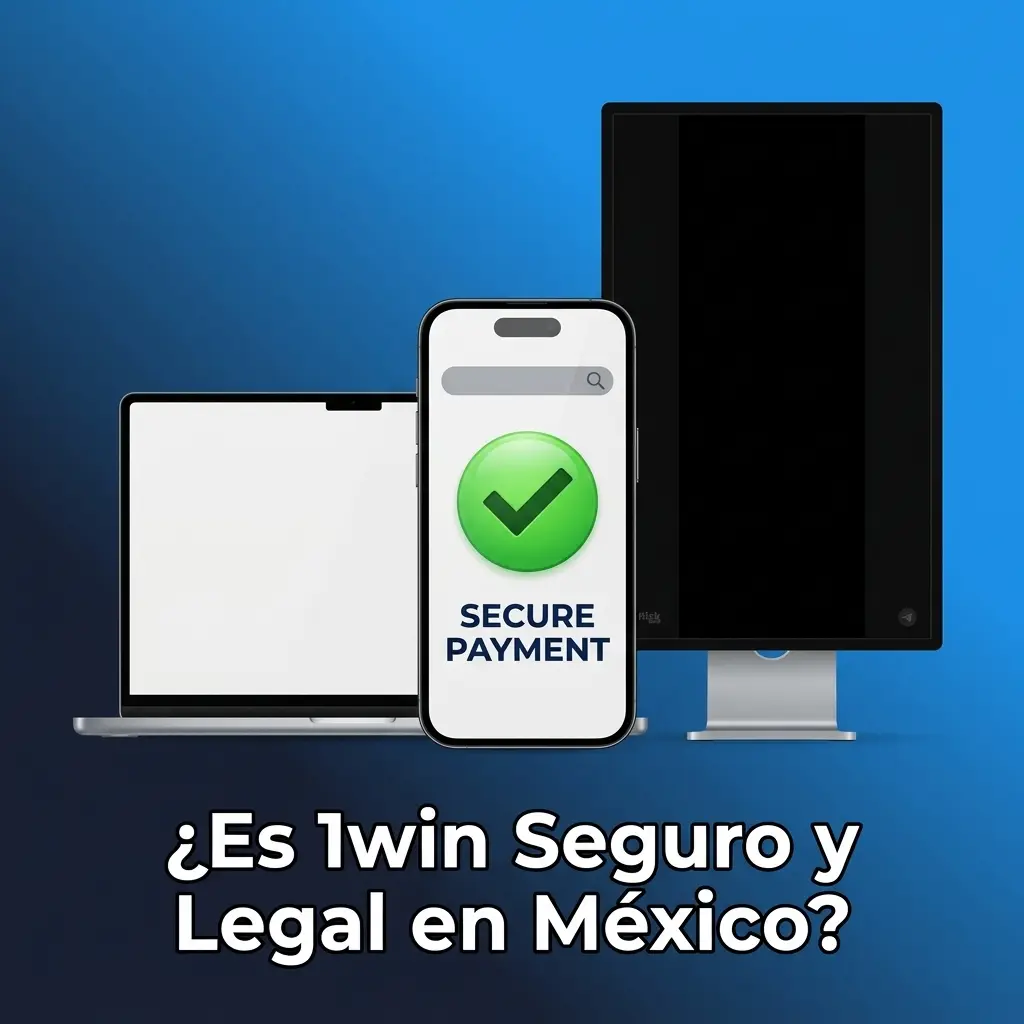 Logotipo de 1win con escudo de seguridad y texto sobre licencia Curaçao eGaming para jugadores en México